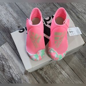 Adidas Kids Pink and Green Slip-On Sandals